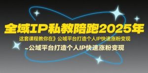 全域IP私教陪跑2025年,这套课程教你在公域平台打造个人IP快速涨粉变现-知乎者也