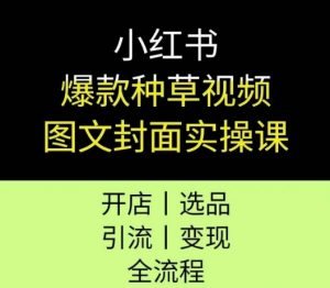 小红书爆款种草视频图文封面实操课,开店、选品、引流、变现全流程-知乎者也