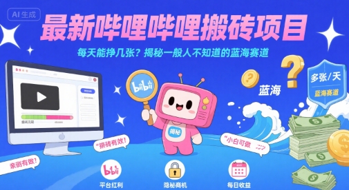 最新哔哩哔哩上B站搬砖项目,每天能挣几张?揭秘一般人不知道的蓝海赛道-知乎者也