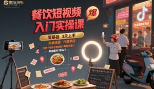 餐饮短视频入门实操课,引爆同城流量,打爆单店-知乎者也