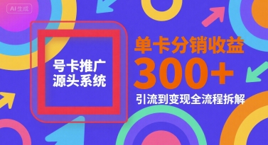 号卡推广源头系统,单卡分销收益3张+,引流到变现全流程拆解【揭秘】-知乎者也