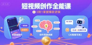 短视频创作课,短视频制作、创作思路、Ai写爆款文案-知乎者也