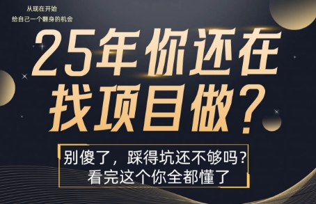 25年，你还在疯狂的找项目吗？别傻了，看完这个你都懂了【揭秘】-知乎者也