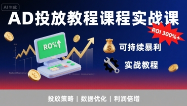 AD投放教程课程实战课,实现广告ROI300%+可持续暴利-知乎者也