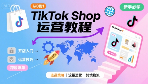 TikTok Shop从0到1运营教程，TikTok跨境电商新手必学课程-知乎者也