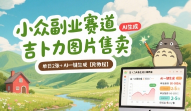 小众副业赛道 吉卜力图片售卖 单日2张+ AI一键生成【附教程】-知乎者也