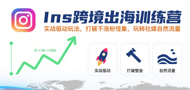 Ins跨境出海训练营,实战驱动玩法,打破不涨粉怪象,玩转社媒自然流量-知乎者也