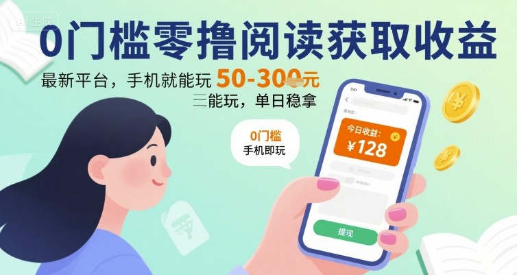 0门槛零撸阅读获取收益:最新平台,手机就能玩,单日稳拿 50-3张 【揭秘】-知乎者也