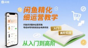 闲鱼精细化运营入门+高阶实战教学,闲鱼卖货整体运营思路,零成本零风险轻创业电商项目-知乎者也