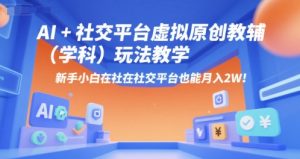 AI+小红书虚拟原创教辅（学科）玩法教学，新手小白在小红书也能月入2W（更新）-知乎者也