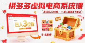 拼多多虚拟电商系统课,单店日入3位数,单人可管理3-8家店【附货源】-知乎者也