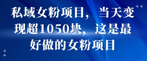私域女粉项目，当天变现超1k，这是最好做的女粉项目，可放大操作-知乎者也