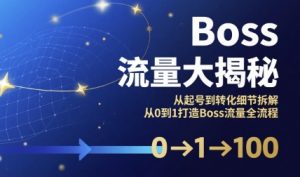 Boss流量大揭秘,从起号到转化细节拆解,从0到1打造Boss流量全流程-知乎者也