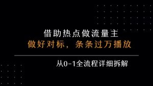 借力热点,乘顺风车玩流量主,条条过万播放, 每月收益5k+,从0-1全流程详细拆解-知乎者也