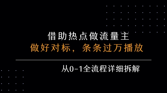 借力热点,乘顺风车玩流量主,条条过万播放, 每月收益5k+,从0-1全流程详细拆解-知乎者也