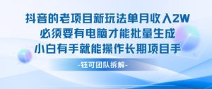 老项目新玩法单月收入2W小白有手就能操作长期项目-知乎者也