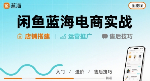 闲鱼蓝海电商实战,店铺搭建运营售后全流程-知乎者也