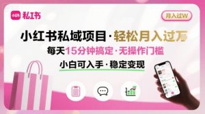 小红书私域项目 月入过W非常轻松 每天15分钟即可搞定，无任何操作门槛，小白可入手-知乎者也