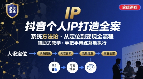 抖音个人IP系统落地实操大课,实操课程,辅助落地-知乎者也
