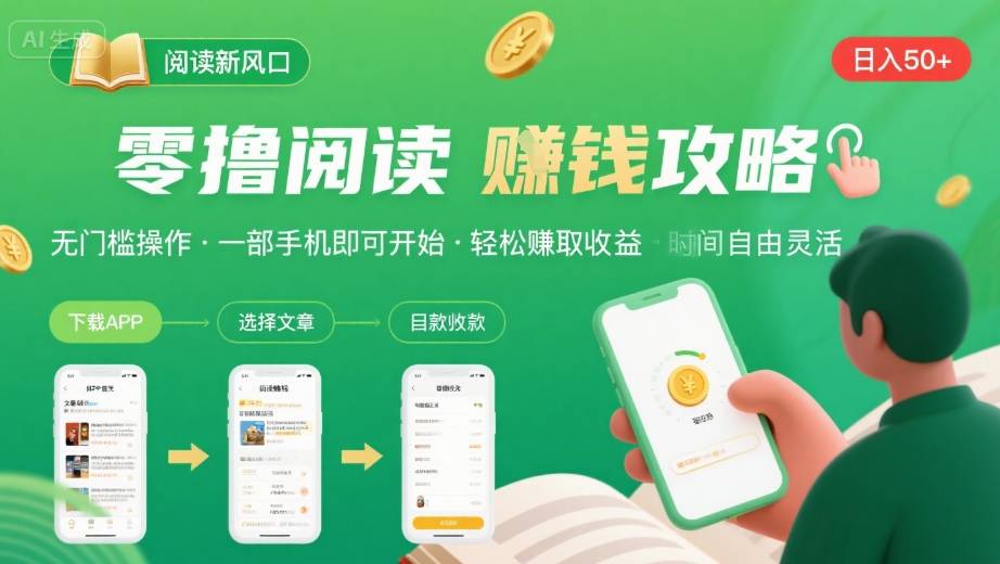 零撸阅读新风口,无门槛轻松挣,一部手机,日入 50-3张【揭秘】-知乎者也