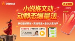 8月小说推文全新玩法，动静态图片+搭配小说文案爆量玩法-知乎者也