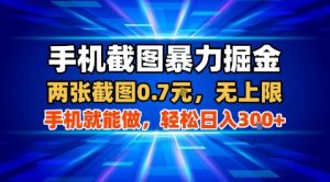 手机截图暴力掘金,两张截图0.7米,一部手机就能做,轻松日入3张+【揭秘】-知乎者也