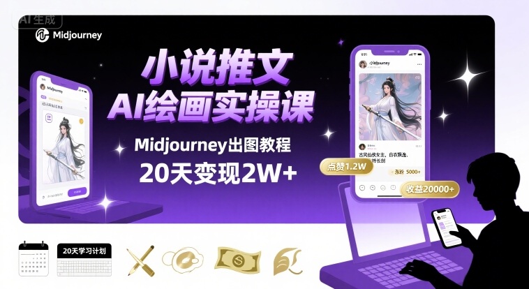 小说推文干货分享之AI绘画MJ出图实操课,用Midjourney做小说推文,20天挣2w-知乎者也