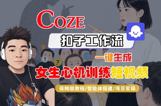 COZE扣子工作流一键生成女生心机训练短视频,保姆级教程-智能体搭建-项目实操-知乎者也