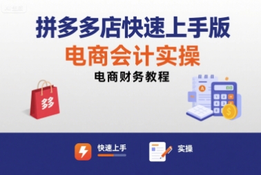 拼多多店快速上手版电商会计实操-电商财务教程-知乎者也