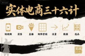 实体电商三十六计,短视频-获客-直播-矩阵营销-流量-数据-选品-知乎者也