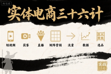 实体电商三十六计,短视频-获客-直播-矩阵营销-流量-数据-选品-知乎者也