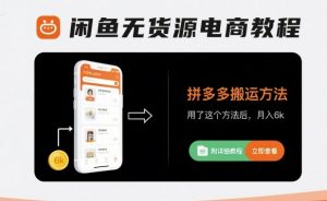 闲鱼无货源电商教程，拼多多搬运方法，用了这个方法后，月入6k(附详细教程)-知乎者也