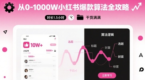 从0-1000W小红书爆款算法全攻略，时长1.5小时，干货满满-知乎者也
