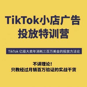 TikTok小店广告投放特训营,6天破局计划专治各种“投不动”,教你经过月销百万验证的实战干货-知乎者也