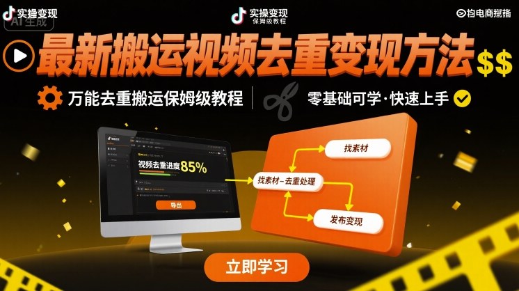 最新搬运视频去重变现方法，万能去重搬运保姆级教程-知乎者也