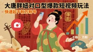 大唐胖妞对口型爆款短视频玩法，快速起千粉万粉号-知乎者也