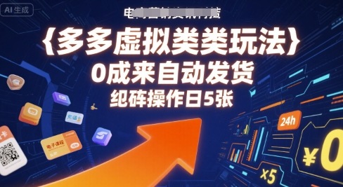 多多虚拟类目玩法,0成本全自动发货,矩阵操作日5张-知乎者也