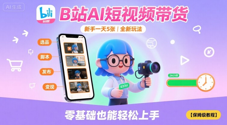 B站AI短视频带货,新手一天5张,全新玩法【保姆级教程】-知乎者也