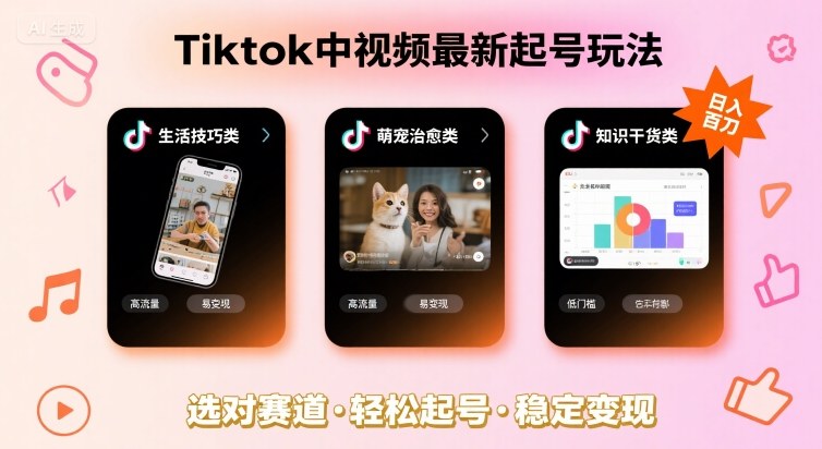Tiktok中视频最新起号玩法,想要日入百刀,做好这几个赛道就可以了-知乎者也