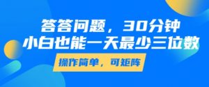 答答问题，30分钟，小白也能一天最少也有三位数，操作简单-知乎者也