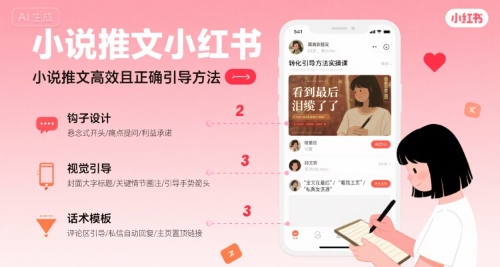 小说推文小红书高转化引导方法实操课,小说推文高效且正确引导方法-知乎者也