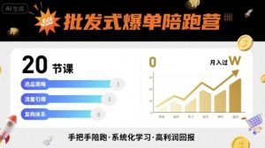 批发式爆单陪跑营,20节课带你实现批发式爆单,带你经松月入过W-知乎者也