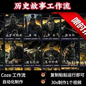 COZE扣子工作流一键生成历史人物一生的视频,复制粘贴运行即可,30s制作1个视频-知乎者也