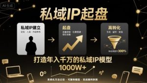 私域IP起盘,私域ip建立、起盘、高转化,打造年入千万的私域ip模型-知乎者也