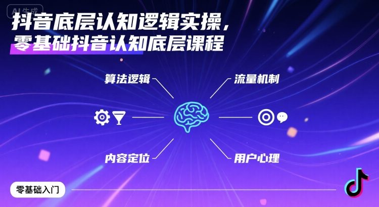 抖音底层认知逻辑实操,零基础抖音认知底层课程-知乎者也