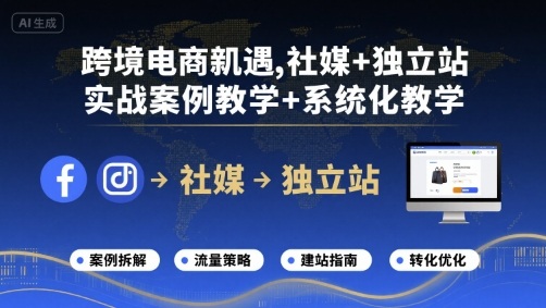 跨境电商新机遇,社媒+独立站,实战案例教学+系统化教学-知乎者也