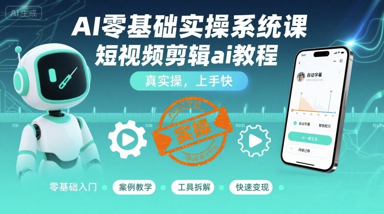 AI零基础实操系统课,短视频剪辑ai教程,真实操,上手快-知乎者也