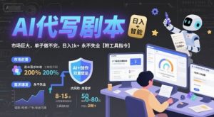 AI代写剧本,市场巨大,单子做不完,日入1k+ 永不失业【附工具指令】-知乎者也