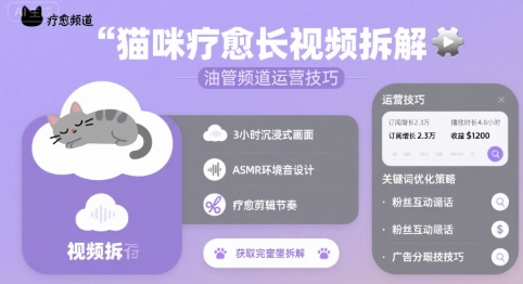 猫咪疗愈长视频拆解 &油管频道运营技巧-知乎者也