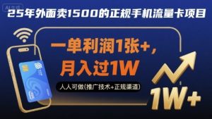 25年外面卖1500的正规手机流量卡项目,一单利润1张+,月入过1W,人人可做(推广技术+正规渠道)【揭秘】-知乎者也